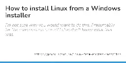 How to install Linux from a Windows installer – Prose