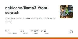 GitHub - naklecha/llama3-from-scratch: llama3 implementation one matrix multiplication at a time