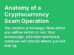 Anatomy of a Cryptocurrency Scam Operation